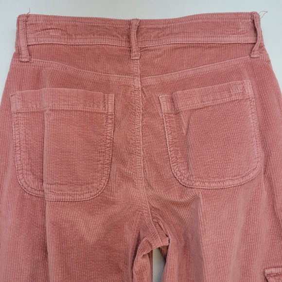American Eagle Pants Womens 0 Pink Corduroy Baggy Wide Leg High Rise Cargo - Picture 4 of 12